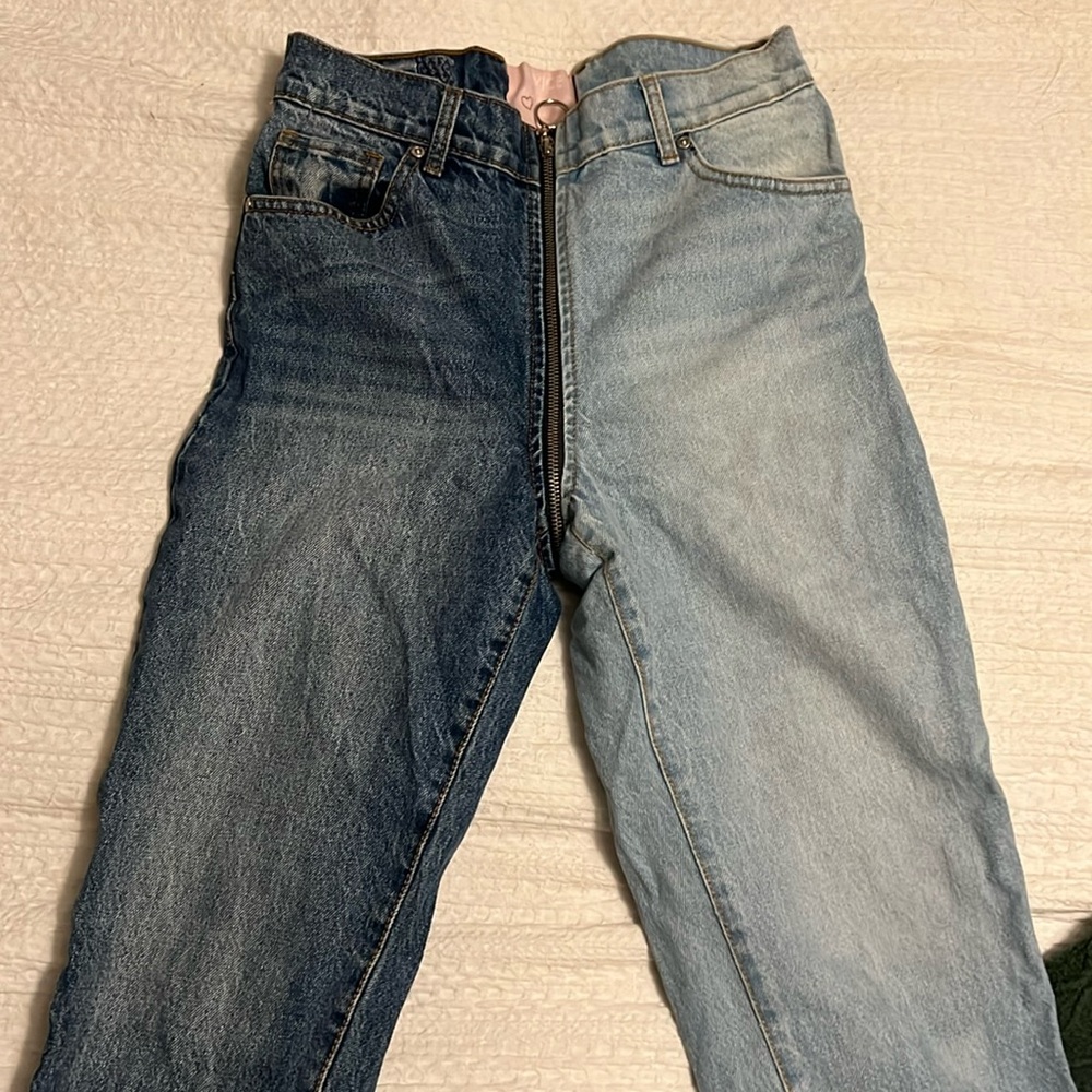 REVICE Two Tone Yin Yang Tokyo Zipper Crotch Mom Jeans Size 29
